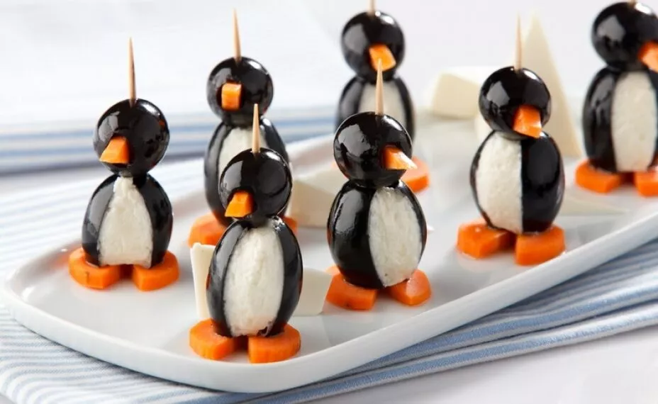 Пингвины из маслин